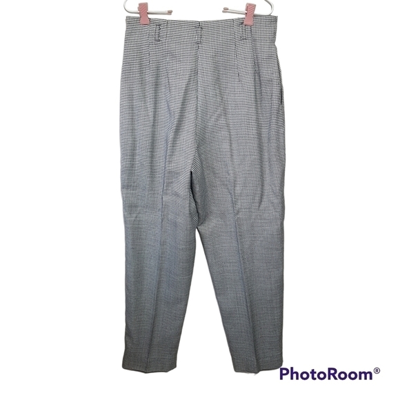Vintage Danielle B Ultra High Rise Ribcage Houndstooth Pleated Trouser Pants - Picture 3 of 11